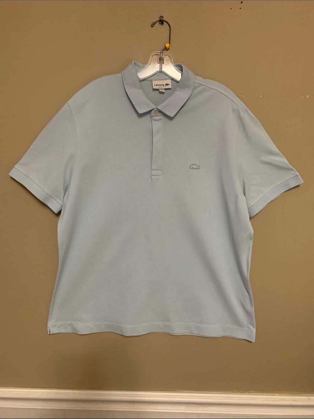 LACOSTE Men's Regular Fit Paris Stretch Piqué Polo 2XL Light Blue Preppy Tennis